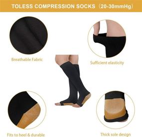 img 2 attached to Men Women Toeless Compression Socks - Bundle of 3 Open Toe Compression Sock Pairs