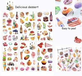 img 2 attached to 🌺 XXY Scrapbooking Washi Sticker Set - 18 Sheets Self Adhesive Aesthetic Stickers for Scrapbooking, Bujo, Diary, DIY Cards, Calendars (Cute Dessert & Plant Design)