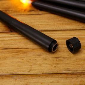 img 2 attached to 🕯️ Datomarry Pack of 12 Black Body Flickering Flameless Taper Candles, 11 inch Yellow Glow Plastic Battery Operated Realistic Christmas Candles Lights