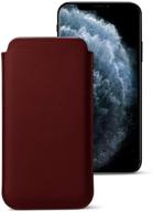 lucrin - classic case cover sleeve compatible with iphone 11 pro/iphone xs/iphone x and wireless charging - burgundy - genuine leather logo