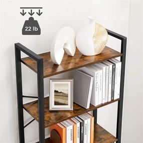 img 1 attached to 📚 VASAGLE 6-Tier Bookshelf: Industrial-Style Storage Rack for Home Office, Living Room, Study & Hallway - Rustic Brown and Black