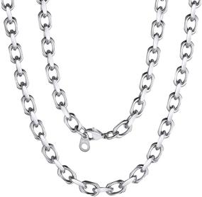 img 4 attached to 📿 ChainsPro 316L Stainless Steel/18K Gold Tone Heavy Duty Oval Rolo Cable Chain Necklace - 6/8/11MM Width, 18/20/22/24/26/28/30 Inches - Includes Gift Box