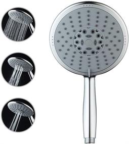 img 3 attached to 🚿 Kairey Detachable Shower Head: 6" Chrome Face with Massage Function, Stainless Steel Hose, and Adjustable Bracket