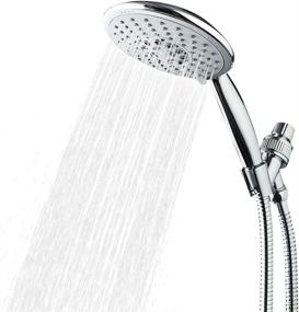 img 4 attached to 🚿 Kairey Detachable Shower Head: 6" Chrome Face with Massage Function, Stainless Steel Hose, and Adjustable Bracket