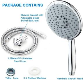 img 2 attached to 🚿 Kairey Detachable Shower Head: 6" Chrome Face with Massage Function, Stainless Steel Hose, and Adjustable Bracket