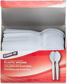 img 1 attached to Genuine Joe GJO10432 Heavyweight Disposable Spoons - Sturdy and Convenient Cutlery