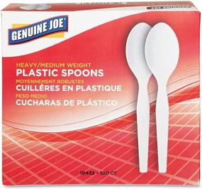 img 3 attached to Genuine Joe GJO10432 Heavyweight Disposable Spoons - Sturdy and Convenient Cutlery