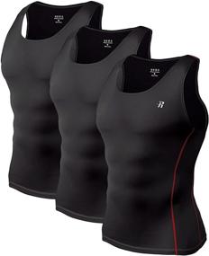 img 4 attached to Runhit Compression Spandex Sleeveless Undershirt Men's Clothing