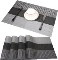 🍽️ набор из 4 плетеных простыней famibay bamboo pvc - нескользящие кухонные столешницы 30x45 см (цвет 6) логотип