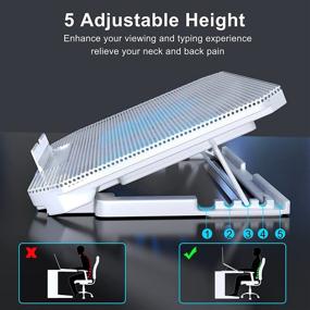 img 1 attached to LIENS Adjustable Height Laptop Cooling Pad with Two 5.1 Inches Fans, 2 USB Ports – Suitable for 12-15.6 Inch Laptops, White