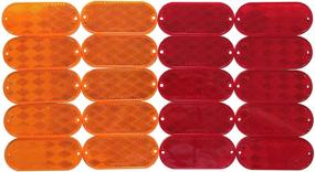 img 4 attached to 🔴 MAXXHAUL 50016 Oval Reflectors 20-Pack: 10 Red & 10 Amber Self-Adhesive or Drill Mount - DOT Approved