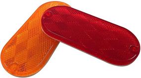 img 2 attached to 🔴 MAXXHAUL 50016 Oval Reflectors 20-Pack: 10 Red & 10 Amber Self-Adhesive or Drill Mount - DOT Approved