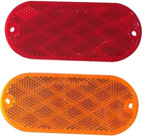 img 3 attached to 🔴 MAXXHAUL 50016 Oval Reflectors 20-Pack: 10 Red & 10 Amber Self-Adhesive or Drill Mount - DOT Approved