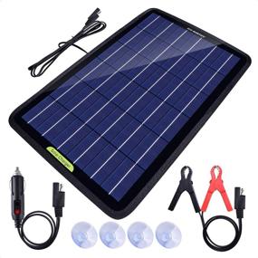 img 4 attached to ECO-WORTHY 12V 10W Solar Battery Charger & Maintainer with Alligator Clip Adapter 🌞 - Portable Car, Boat, Automotive, Motorcycle, RV Solar Panel Trickle Charger & Power Backup Kit