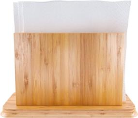 img 3 attached to 🎍 Bamboo Napkin Holder by Home Intuition: Innovative Organizer for Holding Napkins