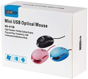 img 1 attached to 💻 SOONGO Kids Laptop USB Ergonomic Wired Optical Mouse in Blue - 1.5M Cable
