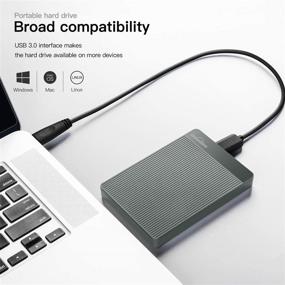 img 2 attached to 💾 Grey UnionSine 120GB Ultra Slim External Hard Drive USB3.0 HDD Storage – PC, Desktop, Laptop Compatible (Model HD-006)