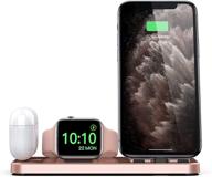 cereecoo portable 3 in 1 charging station for apple products foldable charger stand for iwatch 1/2/3/4/5/6 mini charging stand compatible with iphone airpods pro/1/2 charging dock holder (rose gold) logo