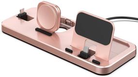 img 3 attached to CEREECOO Portable 3 In 1 Charging Station For Apple Products Foldable Charger Stand For IWatch 1/2/3/4/5/6 Mini Charging Stand Compatible With IPhone Airpods Pro/1/2 Charging Dock Holder (Rose Gold)