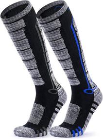 img 4 attached to TSLA Dual Pack Unisex Winter Ski Socks - Calf Compression Snowboard Socks, Thermal Warm Socks for Cold Weather