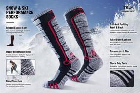 img 3 attached to TSLA Dual Pack Unisex Winter Ski Socks - Calf Compression Snowboard Socks, Thermal Warm Socks for Cold Weather