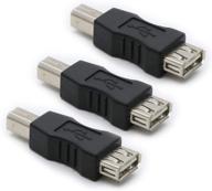 🔌 3-pack usb 2.0 af/bm adapter: type a female to usb b print male connector converter plug logo