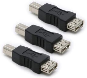 img 4 attached to 🔌 3-Pack USB 2.0 AF/BM Adapter: Type A Female to USB B Print Male Connector Converter Plug