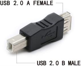 img 2 attached to 🔌 3-Pack USB 2.0 AF/BM Adapter: Type A Female to USB B Print Male Connector Converter Plug