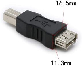 img 1 attached to 🔌 3-Pack USB 2.0 AF/BM Adapter: Type A Female to USB B Print Male Connector Converter Plug