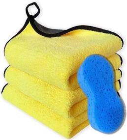 img 3 attached to 3PCS Microfiber Towels for Cars - Extra Thick and Absorbent Car Drying Towels - Perfect for Car Wash, Detailing, and Interior Cleaning - Reusable Microfiber Cleaning Cloths