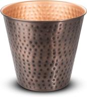 🗑️ monarch abode antique copper hand hammered metal wastebasket with beautiful finish logo