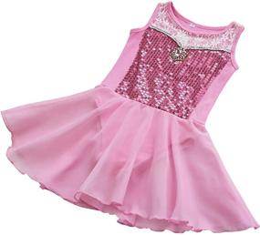 img 3 attached to TiaoBug Girls Sequins Ballet Dance Leotard Dress with Skirt - Ballerina Tutu Dancewear Costume for Gymnastics