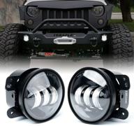 ๐ xprite 4 inch led fog lights for jeep wrangler jk unlimited jku 2007-2018 | front bumper replacement | 60w high-performance white cree led chip | off-road driving foglights logo
