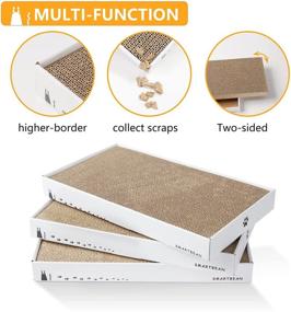 img 3 attached to Durable Cardboard Scratcher Pad: Smartbean Cat Scratch Pad for Indoor Cats - High Density Cat Scratching Post with Double-Sided Design, Prolonged Fun