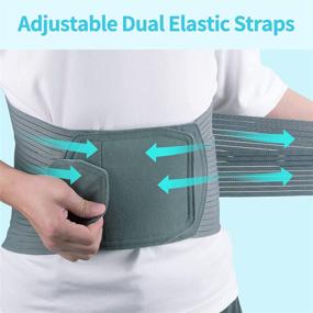 img 3 attached to 🏋️ Adjustable Lumbar Support Belt with 12 Stays, Extra-Wide Back Brace for Women and Men, Provides Relief for Lower Back Pain - Large Size (Fits Waist Size 39.3-51.1 inch)