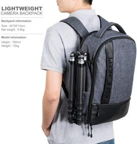 img 3 attached to K&F Concept Camera Backpack: Waterproof DSLR Camera 🎒 Bag with Laptop Compartment, Tripod Holder, and Lens Protection