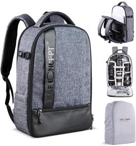 img 4 attached to K&F Concept Camera Backpack: Waterproof DSLR Camera 🎒 Bag with Laptop Compartment, Tripod Holder, and Lens Protection