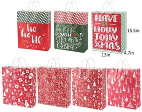 img 3 attached to Sattiyrch Christmas Gift Bags 28 Count: Assorted Sizes for Xmas Holidays - 7 Jumbo, 7 Large, 7 Medium, 7 Small