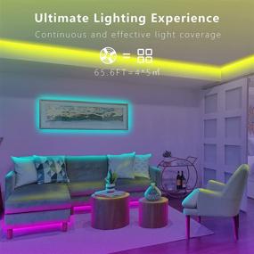 img 3 attached to 🎶 Gupup 65.6 ft Long Light Strip - Bluetooth LED Lights for Bedroom with Music Sync, Phone APP Control, and Color Changing Effects