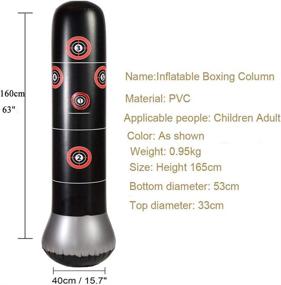 img 3 attached to Freestanding Inflatable Punching Tower Bag for Children and Adults - Fitness Punching Bag, Heavy Punching Bag, Boxing Target Bag to Play and De-Stress