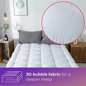 img 3 attached to 💤 Enhance Your Sleep with SUFUEE Mattress Topper Queen & Mattress Pad Protector - Plush Luxury Down Alternative Pillow Top - 2inch Extra Thick Mattress Cover - Queen Size (60’x’80’’)