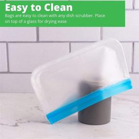 img 1 attached to Reusable Storage Bags: Support Ocean Clean-Up & Save Money With Our 2 Gallon Bags, 🌊 4 Sandwich Bags, and 4 Snack Bags - Kitchen Reusable Bags, Leak Proof & BPA Free