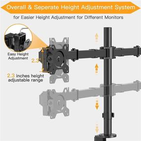 img 1 attached to 🖥️ ErGear Dual Monitor Desk Mount Stand - Heavy-Duty Adjustable Arms for 17-32" LCD Screens - 26.4lbs Load Capacity - Black