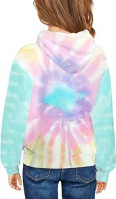 img 3 attached to 🌈 Utyful Girls Kids Tie Dye Print Long Sleeve Sweatshirt Pullover Tee Tops - Cute and Stylish