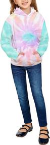 img 2 attached to 🌈 Utyful Girls Kids Tie Dye Print Long Sleeve Sweatshirt Pullover Tee Tops - Cute and Stylish