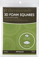 🔳 thermoweb 3777 adhesive foam squares combo pack - multicolor, 440ct (0.5" and 0.25" asst) logo