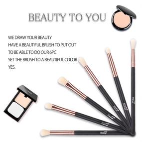 img 3 attached to Discover the Perfection of MSQ Eye Brush Set Rose Gold - 6pcs Makeup Brushes for Eyeshadow, Eyebrow, and Eyeliner