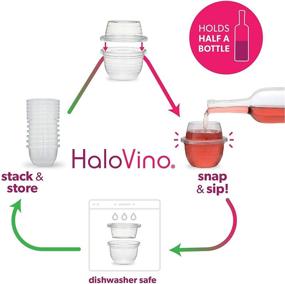 img 2 attached to 🍷 Специальный набор HaloVino (Water Life, 6) - Пластиковые бокалы без ножек - Прочные, стекабельные, можно мыть в посудомоечной машине - Идеально подходят для пляжей, бассейнов, яхтинга, кемпинга и морских домиков!