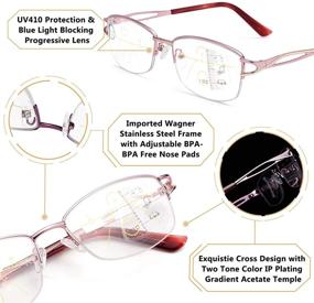 img 1 attached to 👓 LianSan Women's Progressive Multifocus Computer Reading Glasses - Blue Light Blocking Readers for Women in Purple Pink