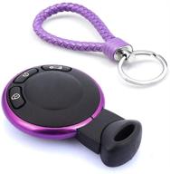 thor-ind aluminum key fob cover ring rim trim replacement with keychain for mini cooper jcw r55 r56 r57 r58 r59 r60 (purple) logo